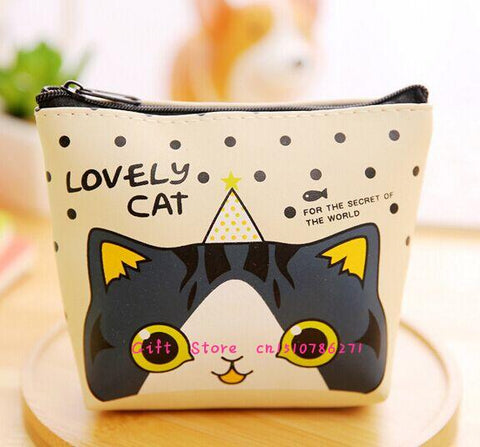 Cute PU Leather Cat Pocket Coin BAG, Coin Purse Wallet Pouch Holder