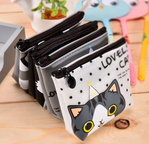 Cute PU Leather Cat Pocket Coin BAG, Coin Purse Wallet Pouch Holder