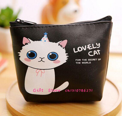 Cute PU Leather Cat Pocket Coin BAG, Coin Purse Wallet Pouch Holder