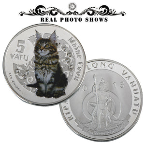 Maine Coon Commemorative Cat $5 Dollar Coins