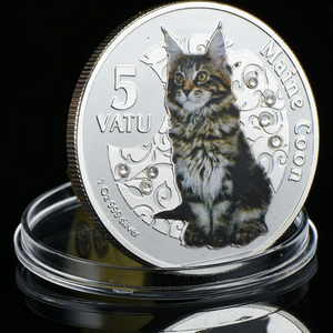 Maine Coon Commemorative Cat $5 Dollar Coins