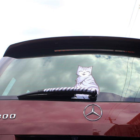 FREE Rear Windshield Wiper Cartoon Cat Stickers