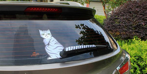 FREE Rear Windshield Wiper Cartoon Cat Stickers