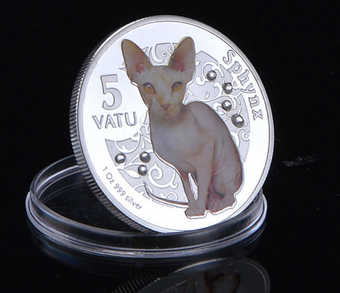 Maine Coon Commemorative Cat $5 Dollar Coins