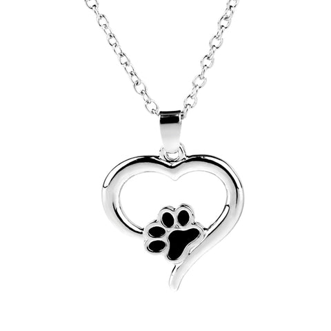 Cat Paw Heart Necklace