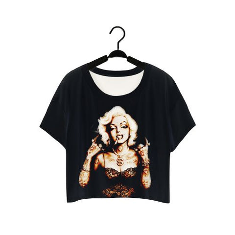 Lei-SAGLY Black Cat Shining Eyes T-shirts Short Sleeve 2017 Summer O-neck Tshirts Women Clothes Crop Tops Punk Harajuku F976