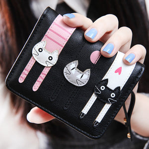 Quality PU Leather Cat Purse Wallet