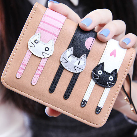 FREE Quality PU Leather Cat Purse Wallet