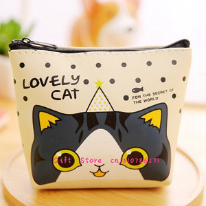 Cute PU Leather Cat Pocket Coin BAG, Coin Purse Wallet Pouch Holder