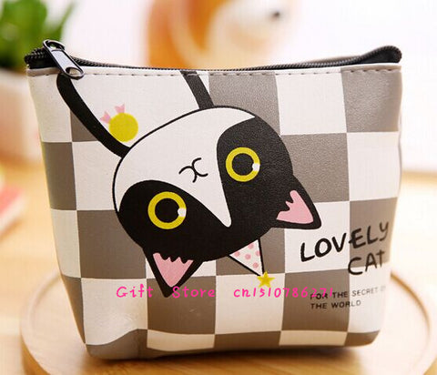 Cute PU Leather Cat Pocket Coin BAG, Coin Purse Wallet Pouch Holder