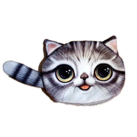 New Small Tail Cat Coin Purse Cute Kids Cartoon Wallet Kawaii Bag Coin Pouch Children Purse Holder Women Coin Wallet WM