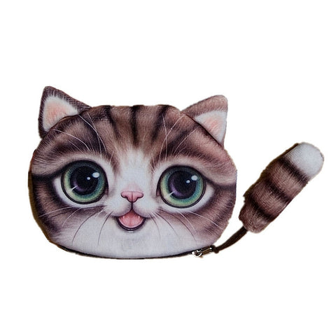 New Small Tail Cat Coin Purse Cute Kids Cartoon Wallet Kawaii Bag Coin Pouch Children Purse Holder Women Coin Wallet WM