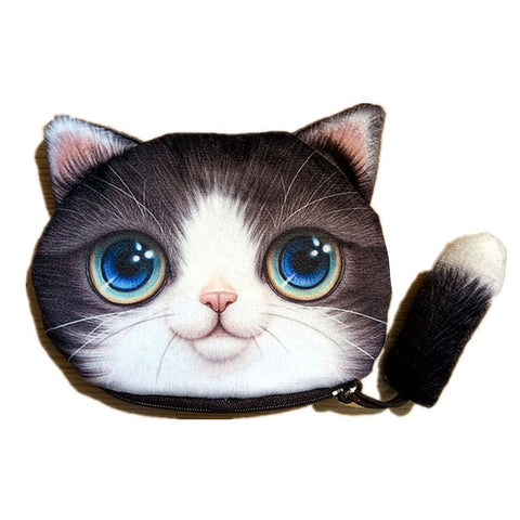 New Small Tail Cat Coin Purse Cute Kids Cartoon Wallet Kawaii Bag Coin Pouch Children Purse Holder Women Coin Wallet WM