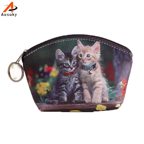 FREE Pu Leather Cute Cat Coin Purse Wallet