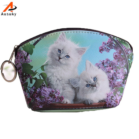 FREE Pu Leather Cute Cat Coin Purse Wallet