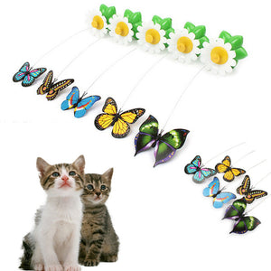 Fashion 1 Pc Random Color Popular Electric Rotating Butterfly Cat Toys Kitten Funny Pet Scratchtoy