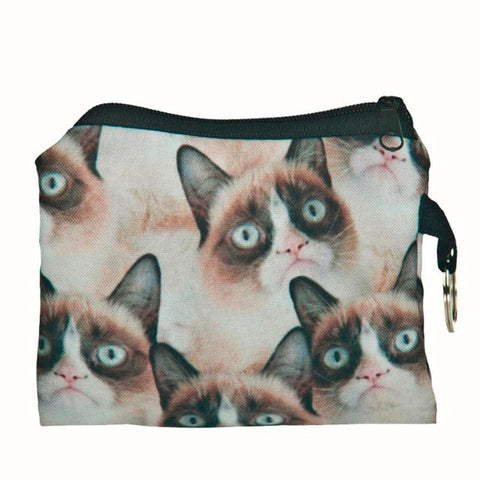 New Cute Cat Face Zipper Case Coin Purse