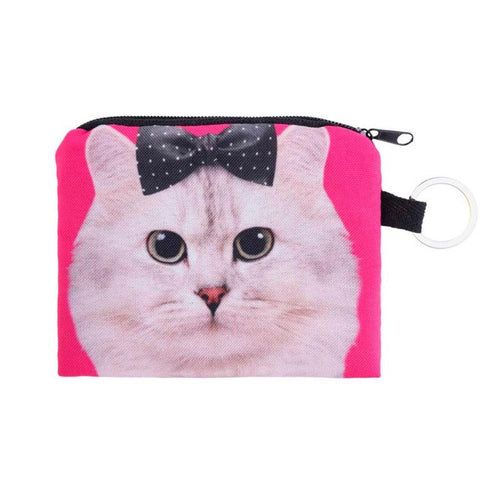 New Cute Cat Face Zipper Case Coin Purse