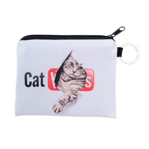 New Cute Cat Face Zipper Case Coin Purse