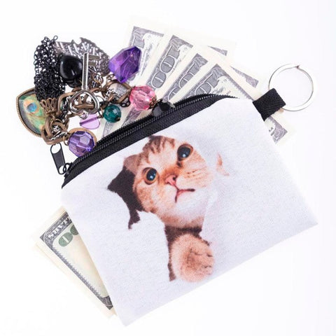 New Cute Cat Face Zipper Case Coin Purse