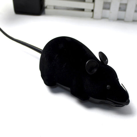 2017 Black Funny Pet Cat mice Toy Wireless RC Gray Rat Mice Toy  Remote Control mouse For kids toys freeshipping