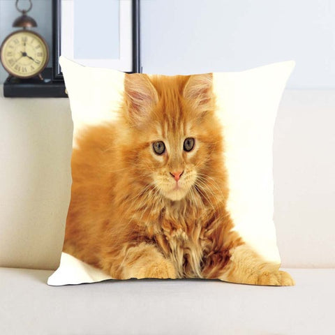 Maine Coon Cat Single Sides Printing Soft Simple Cool Throw Pillow Bedding Set - PILLOW CASE ONLY