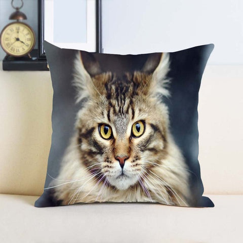 Maine Coon Cat Single Sides Printing Soft Simple Cool Throw Pillow Bedding Set - PILLOW CASE ONLY