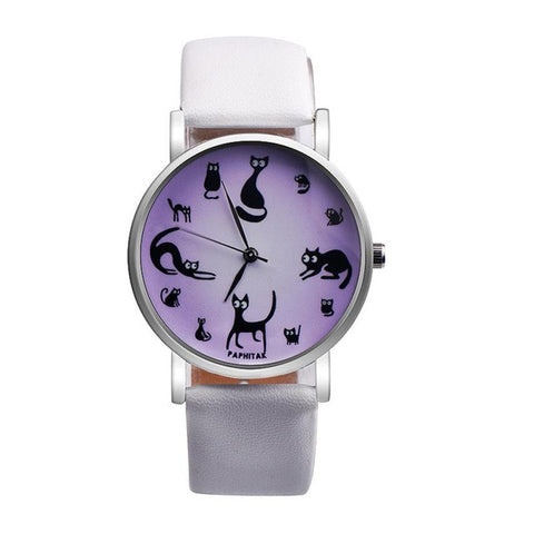 PU leather strap Cat quartz-watch women watches