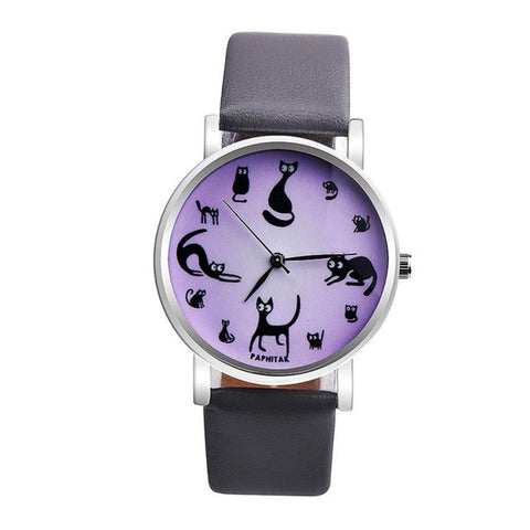 PU leather strap Cat quartz-watch women watches