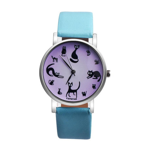 PU leather strap Cat quartz-watch women watches