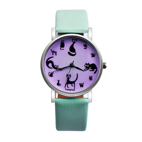 PU leather strap Cat quartz-watch women watches