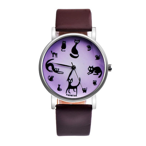 PU leather strap Cat quartz-watch women watches