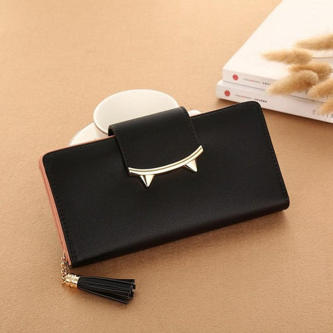 Cat Women PU Long Clutch Wallet