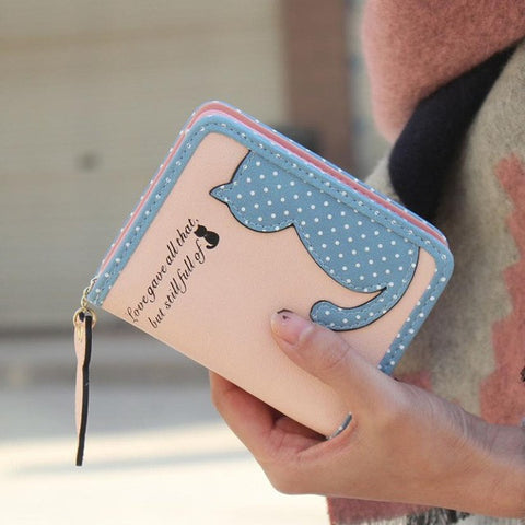 Women's Cat wallet with zipper