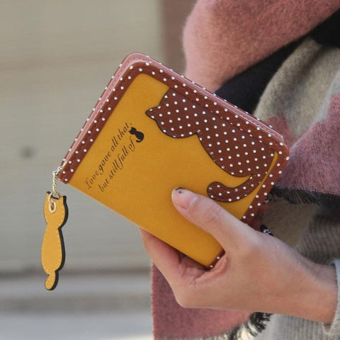 Women's Cat wallet with zipper