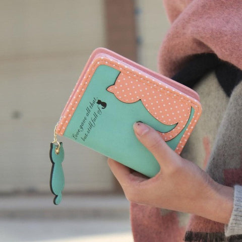 Women's Cat wallet with zipper