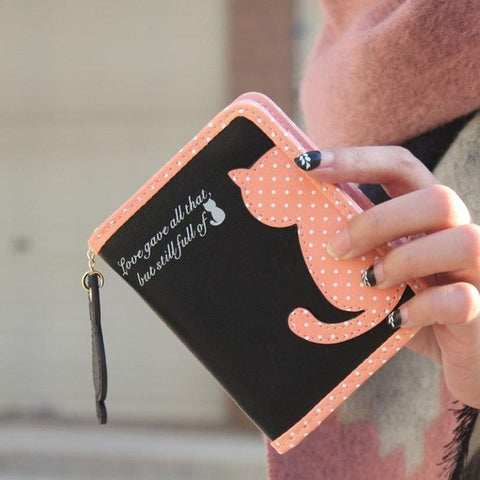 Women's Cat wallet with zipper