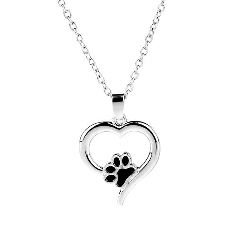 Cat Paw Heart Necklace