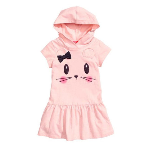 Girls Hooded Pink Dress