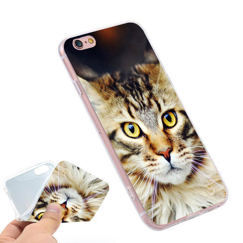 Maine Coon Cat Soft Silicone Phone Case Cover for iPhone X - 8 - 5 - SE - 5S - 6 - 6S -7 Plus